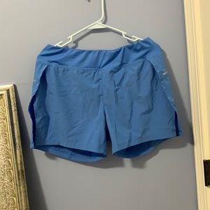 Blue running shorts